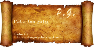 Patz Gergely névjegykártya