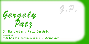 gergely patz business card